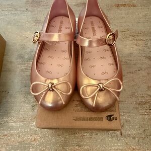 Mini Melissa Metallic Pink Kids Dress Shoes